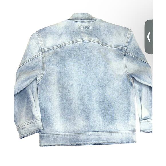 MSRP $128 LNDN by Free People Organic Cotton Light Washed Denim Jacket Size S-M - Picture 3 of 14